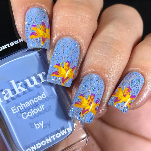 Clear Jelly Stamper LC-13 Layered nail art stamping by @stunnin.nails.