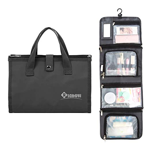 clear makeup bag with compartments