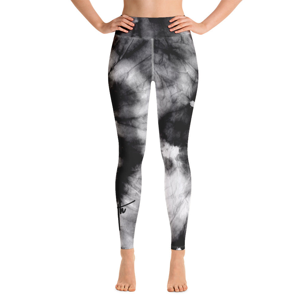 Grey Storm Tie Dye Yoga Leggings