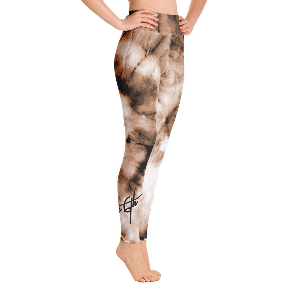 Black & Tan Tie Dye Yoga Leggings