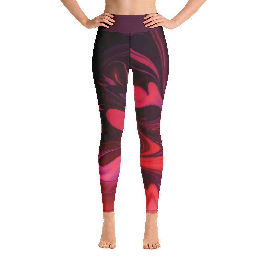 Magenta Marble Yoga Leggings - akitabandoutarou.