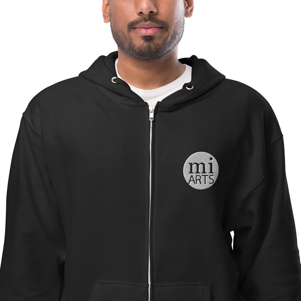 Mirror Image Arts Embroidered Fleece Unisex Zip Hoodie