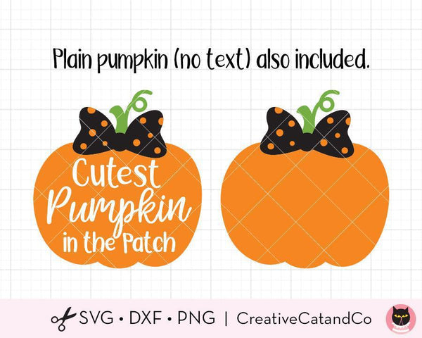 Pumpkin with Bow SVG Cut Files for Cricut | CreativeCatandCo
