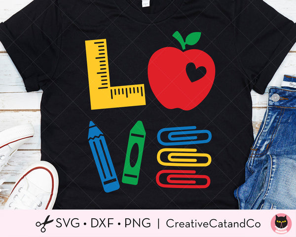 Teacher Valentine's Day Love SVG Cut File | CreativeCatandCo