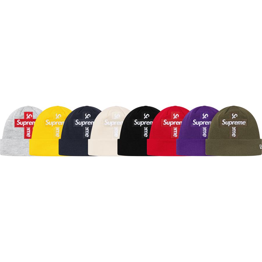 supreme new era cross box logo beanie heather grey