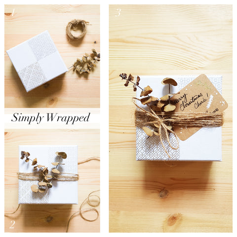 Simply wrapped box with leaves