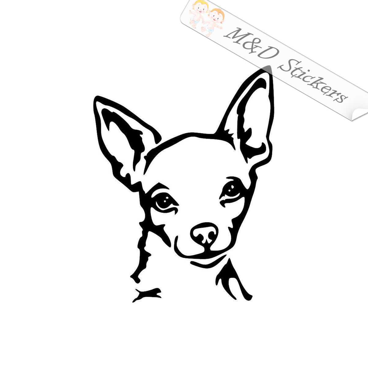 Euro Chihuahua Chihuahuas Dog Graphic Decal Sticker Car Wall Oval NOT Two Colors 