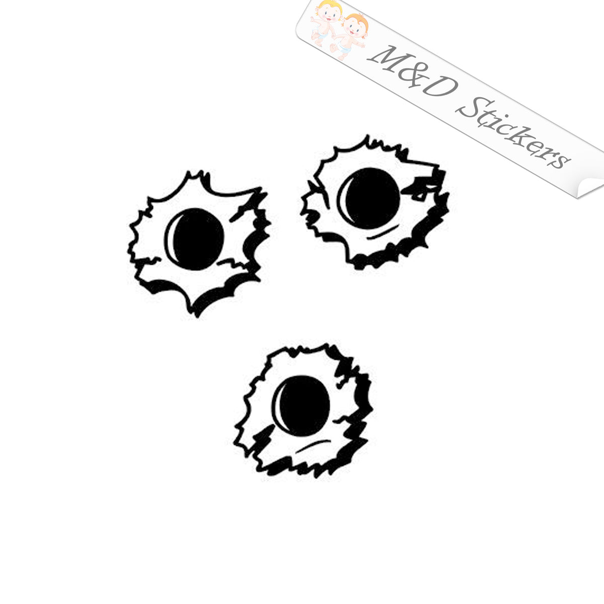 Adesivo Sticker Vetro Impact Bullet Holes Fori di proiettile rosso trasparente #207 