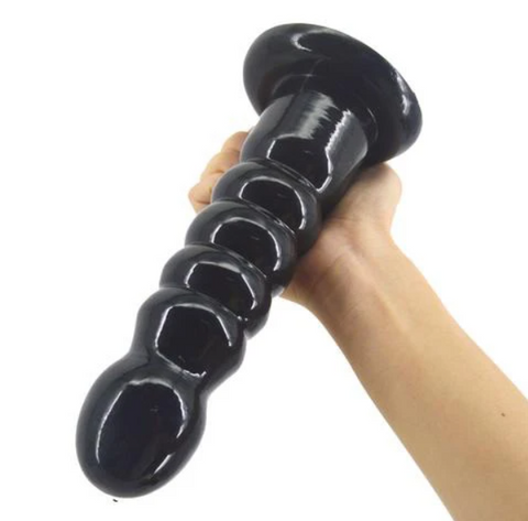 Anal Beads Plug Black Suction Cup Dildo