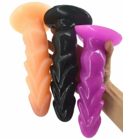 Ribbed Dog Dildo Suction Cup 