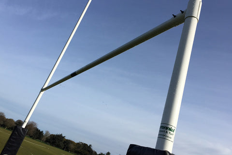 Installed rugby posts at North Hagley Park