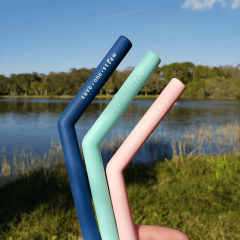 Save One Straw reusable silicone straws in bright colors