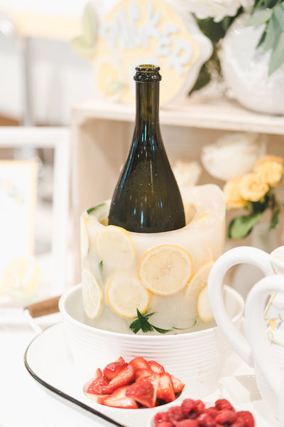Lemon themed bridal shower, She Found Her Main Squeeze, lemon themed party ideas, Lemon ice sculpture