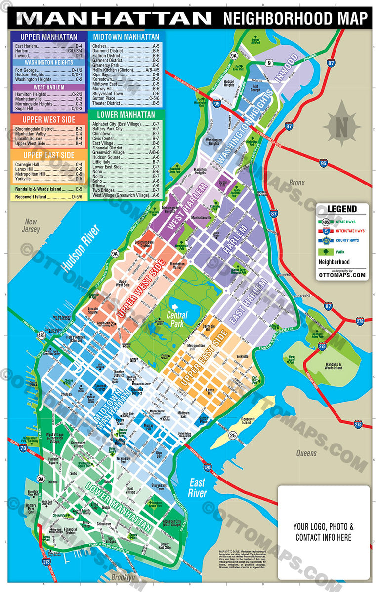 Manhattan Map New York Ny Otto Maps 4468
