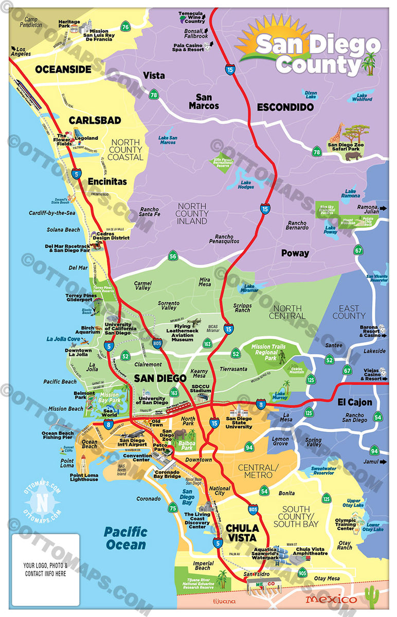 San Diego In Map San Diego County Tourist Map – Otto Maps