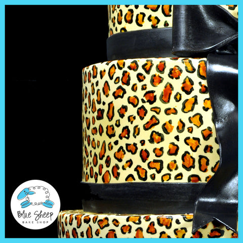 hand painted leopard print cake 