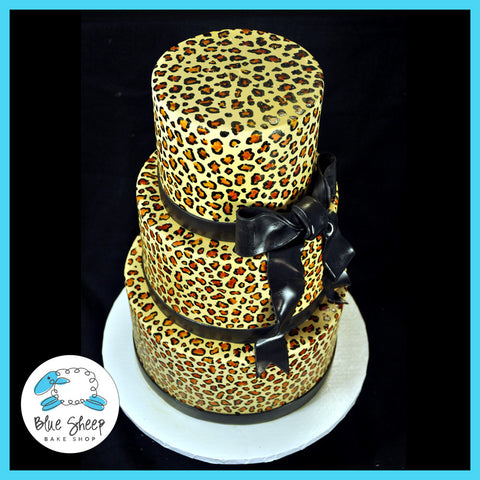 animal leopard print sweet 16 custom cake nj