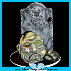 zombie head cake grave cake