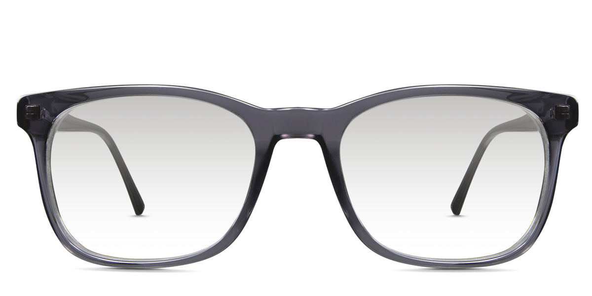Dex black tinted Standard sunglasses in sooty variant - it's a square full-rimmed frame with a skinny temple.