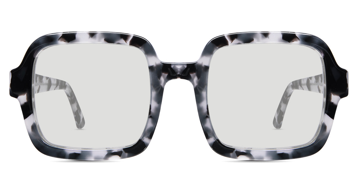 Udo black tinted Standard sunglasses in moonlight variant - square wide frame with Hip Optical logo on temple arms