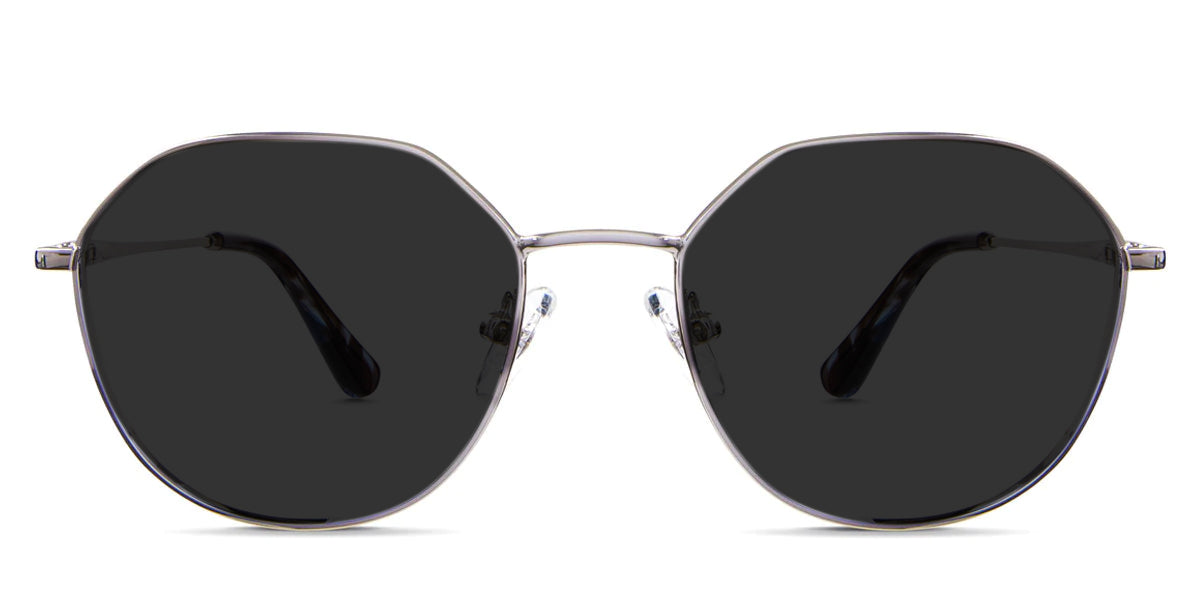 Blanco black tinted sunglasses in chartreuse variant - it's round frame with thin temple arms