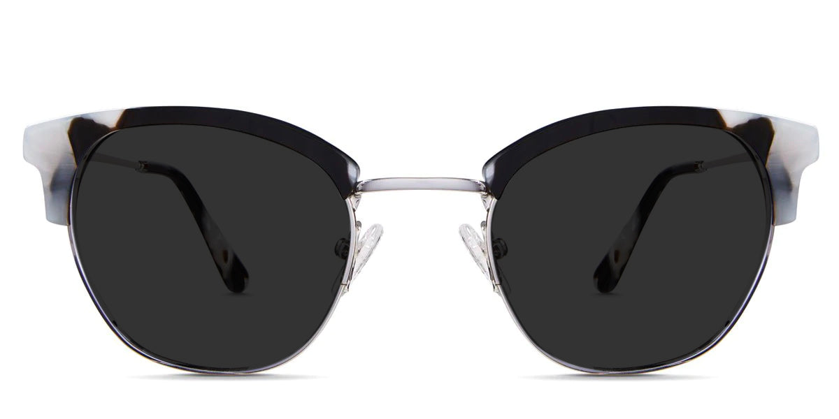 Harkin black tinted sunglasses in pebble beach variant - it's cat eye frame with round viewing area
