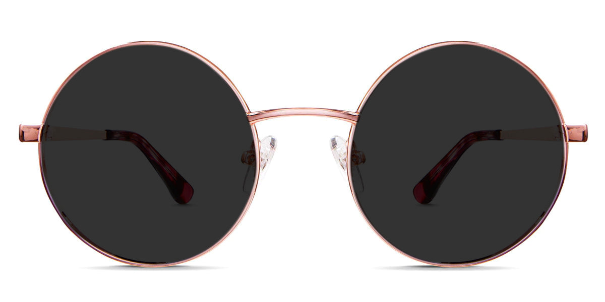 Larsen black tinted Standard sunglasses in cyclamen variant - it's round wired frame