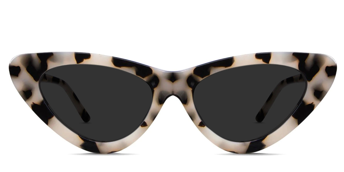 Bizan black tinted cat eye sunglasses in cooper variant - the frame is tortoise style