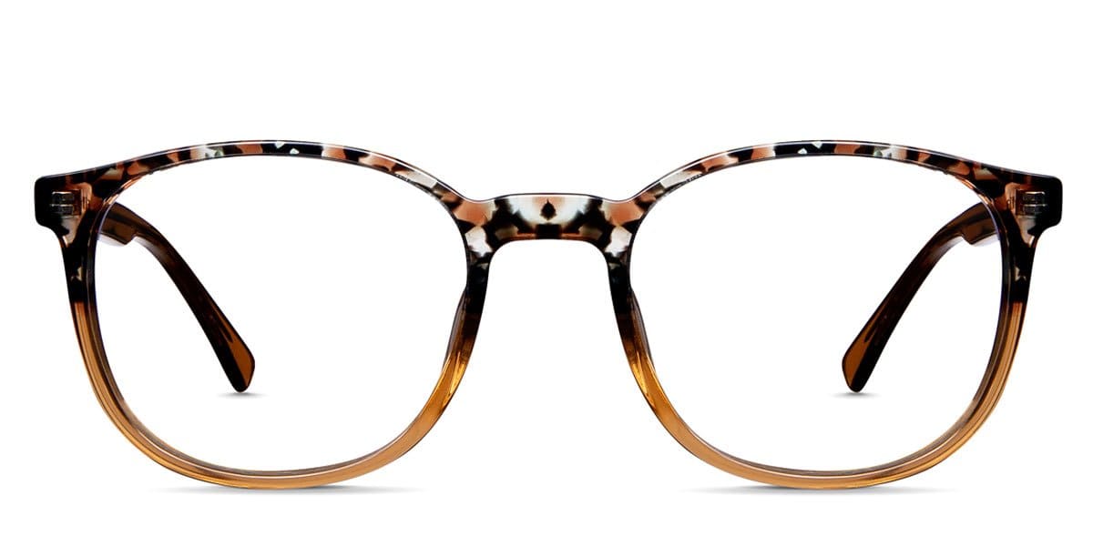 Watson two toned frame in palatial sky variant - made with acetate material in beige, black and white colour - it's oval shape frame