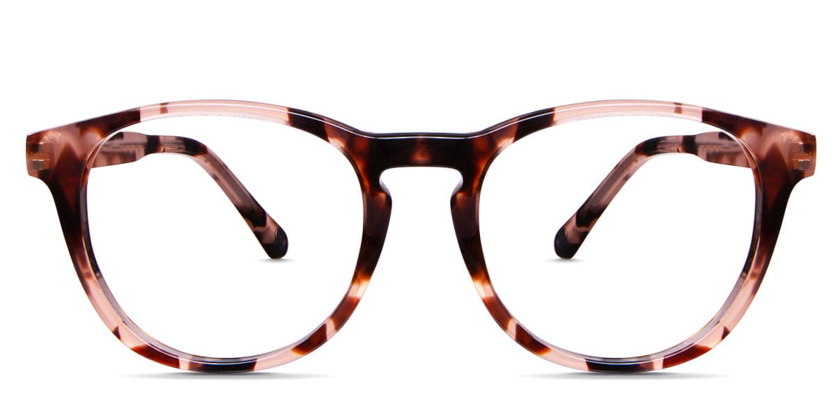 Wiegert Jr acetate frame in hint of clouds variant - it's a round frame with tortoise color