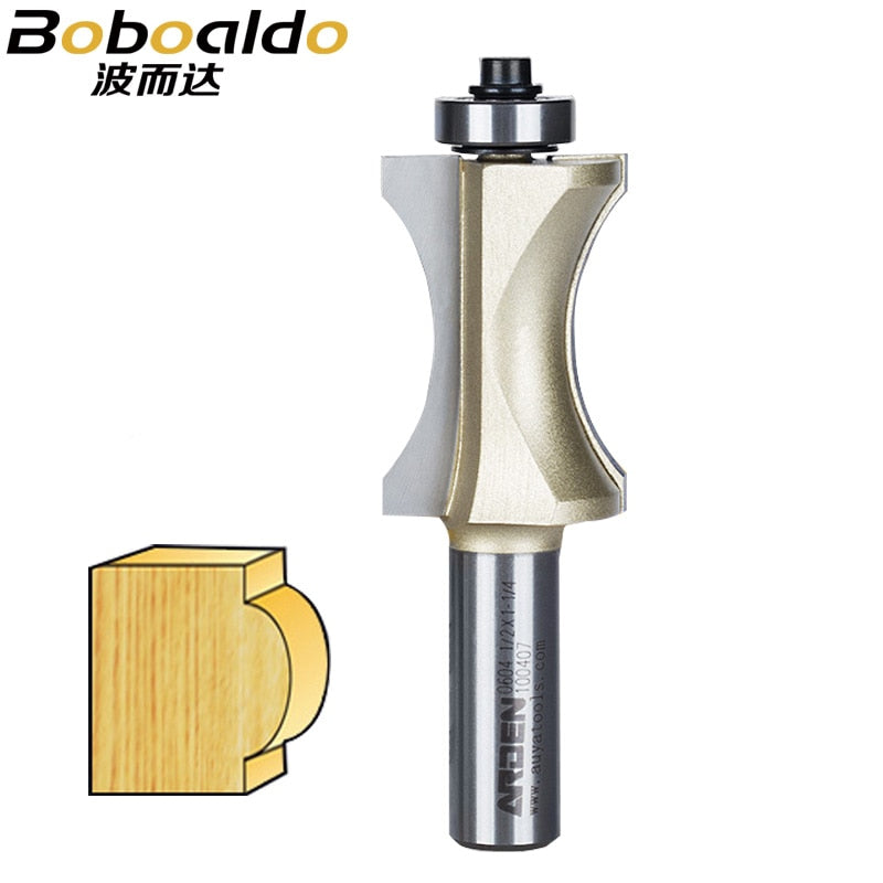Shank Bullnose Half Round Endmill Router Bits Milling Cutter Wood Bearing Tools 