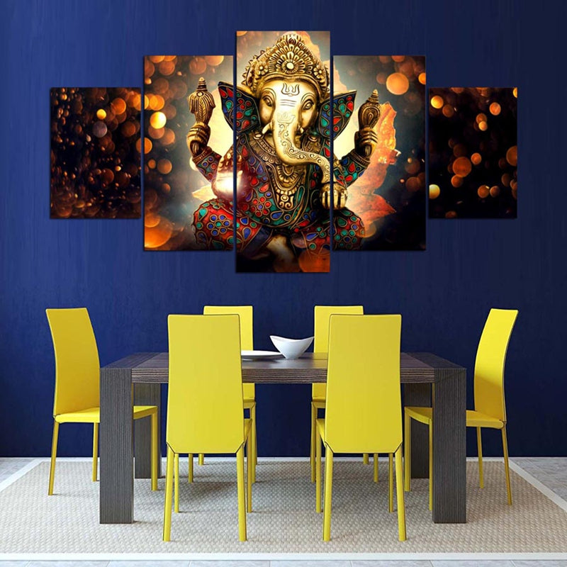 5 Piece Modern Ganesha Canvas Art Wall Decor Shop Canvas Art Boutique