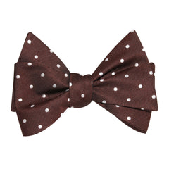 Chocolate Soufle Bow Tie, Brown Tie with White Dots