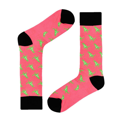 T-Rex dress socks, Pink