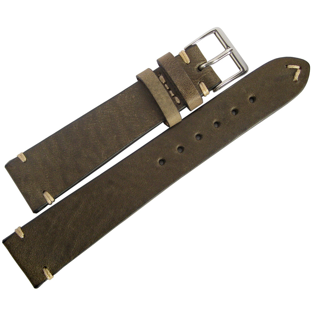 olive green leather watch strap