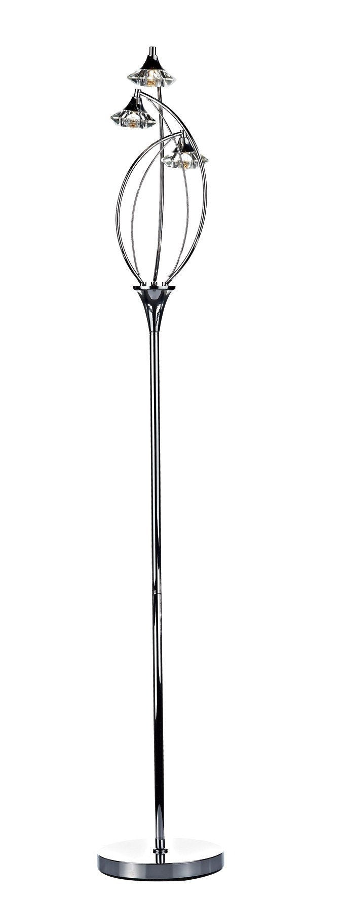 Dar Luther Polished Chrome Floor Lamp - London Lighting - 1