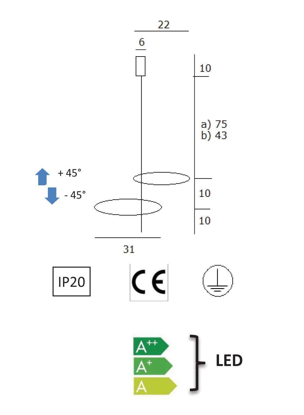 Icone Lua 2 Suspension Pendant - London Lighting - 11