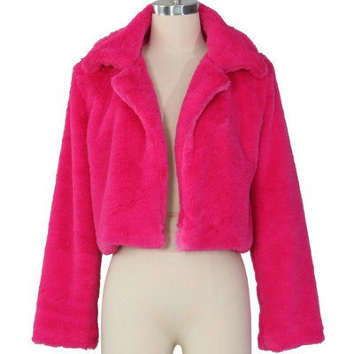 Short Faux Fur Women's Coat Fluffy Fleece Loose Outerwear MALSOOA