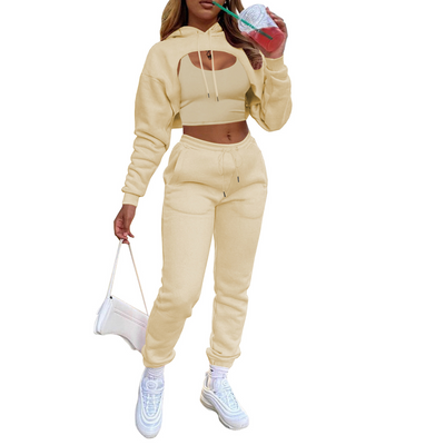 Lady Tracksuit Sweatshirt Pants Sets Sport Wear Suit MALSOOA