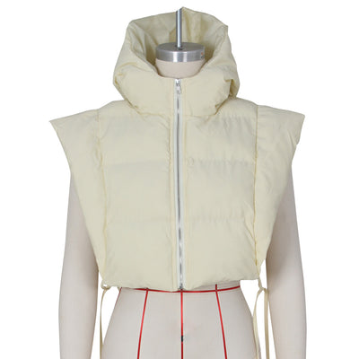 Sleeveless Short Hollow out Down Jacket（On sale） MALSOOA