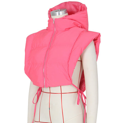 (New color)Sleeveless Short Hollow out Down Jacket MALSOOA