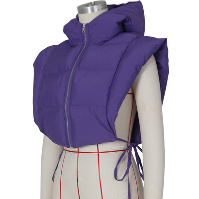 (New color)Sleeveless Short Hollow out Down Jacket MALSOOA