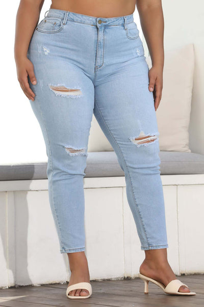 High-Waisted Ripped Jeans MALSOOA