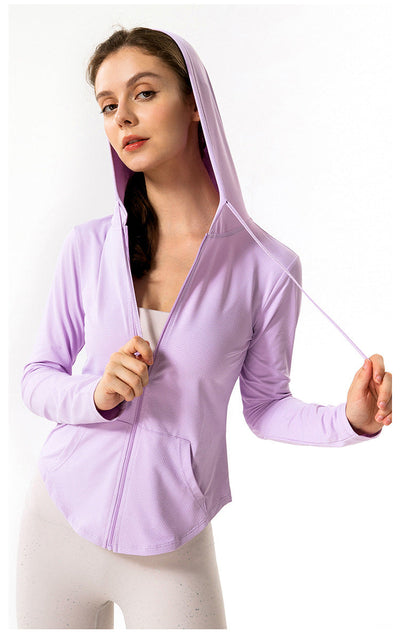 Zipped shirt hoodie-Purple MALSOOA