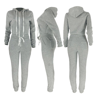 Fleece Two piece sweatsuit set MALSOOA