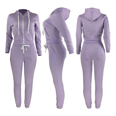 Fleece Two piece sweatsuit set MALSOOA