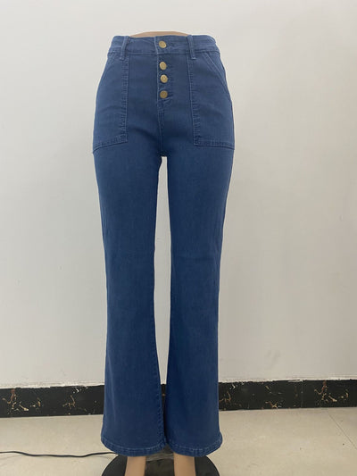 Button-Front Flare Jeans MALSOOA