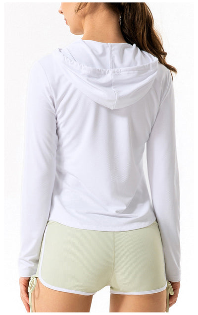 Zipped shirt hoodie-White MALSOOA