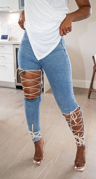 Lace Up Jeans MALSOOA