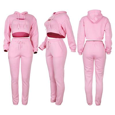 Lady Tracksuit Sweatshirt Pants Sets Sport Wear Suit MALSOOA